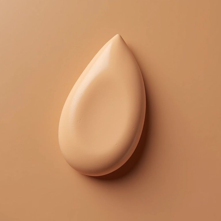 Esponja de maquiagem sendo usada para um acabamento natural da base.