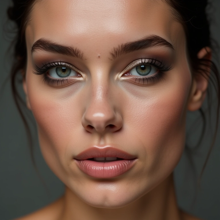 Evitando sombras cintilantes na pálpebra móvel caída.