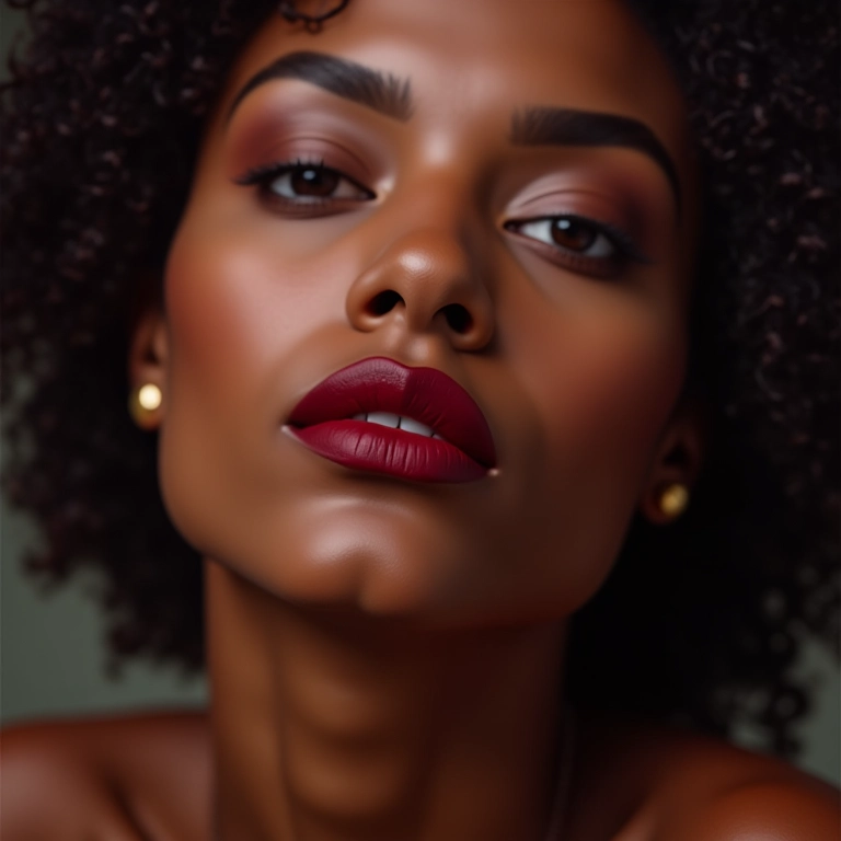 Experimente diferentes texturas de batom escuro.