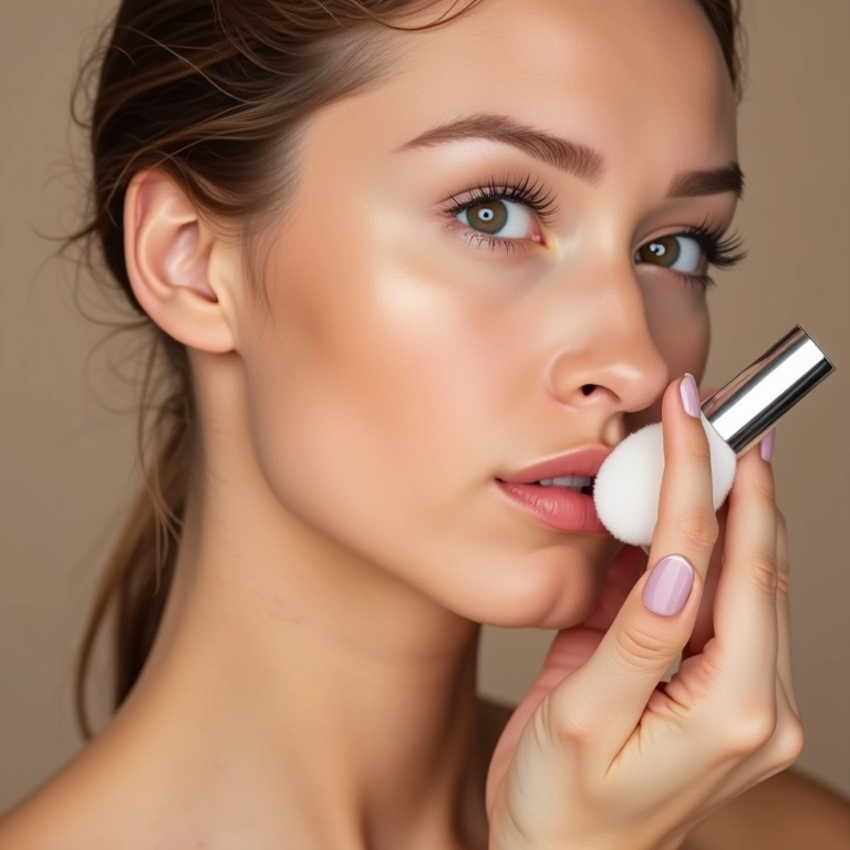 Finalização com iluminador em pó para um brilho extra.