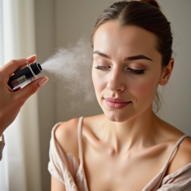 Finalizando a maquiagem com spray fixador