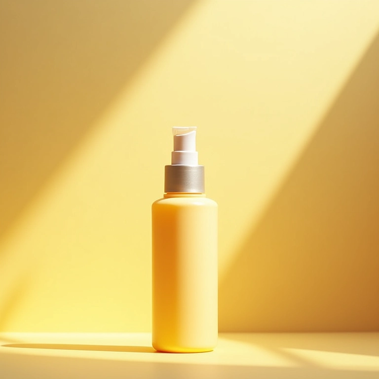 Fixador caseiro com frasco de protetor solar ao lado.