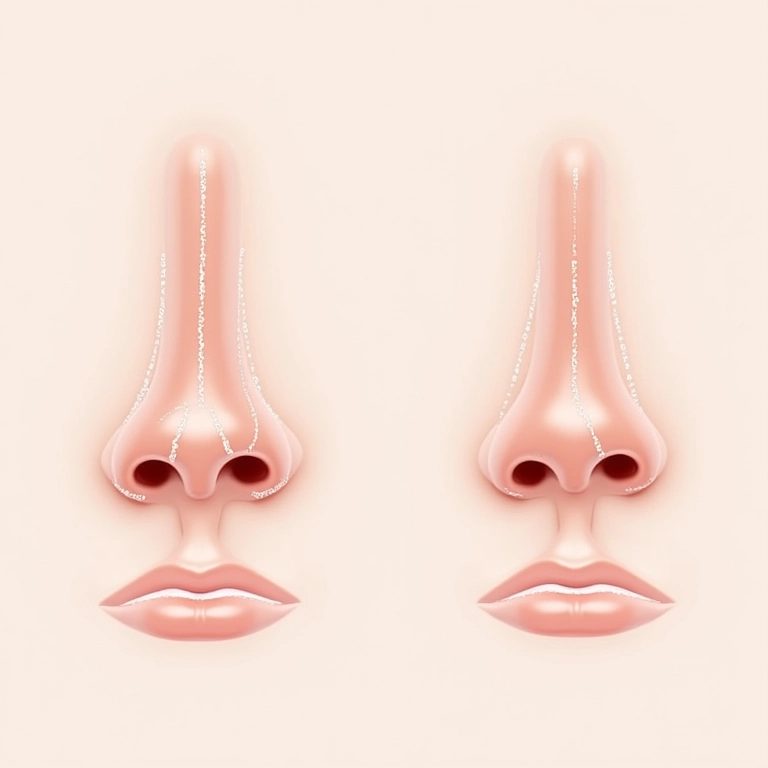 Formatos de nariz e contorno.