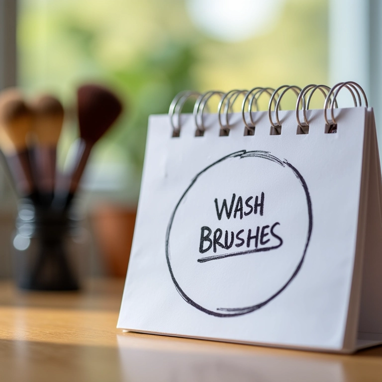 Frequência ideal de lavagem dos pincéis.