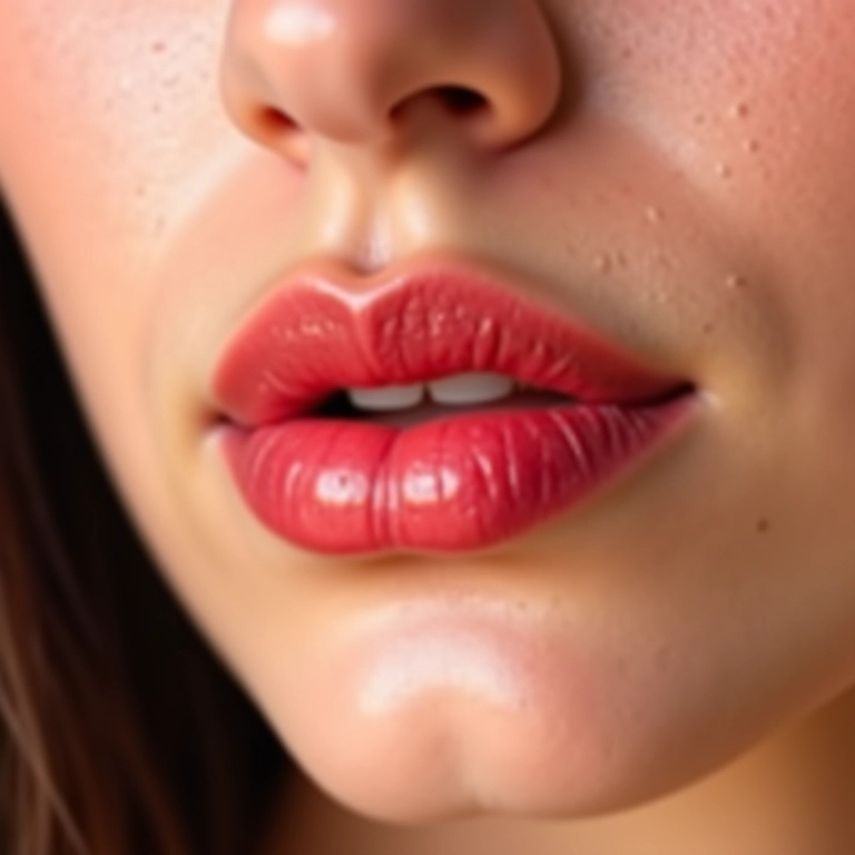 Gloss labial hidratante para lábios macios.