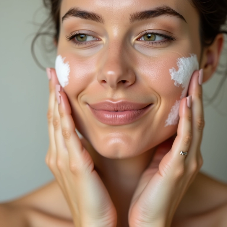 Hidratação da pele mista antes da maquiagem.