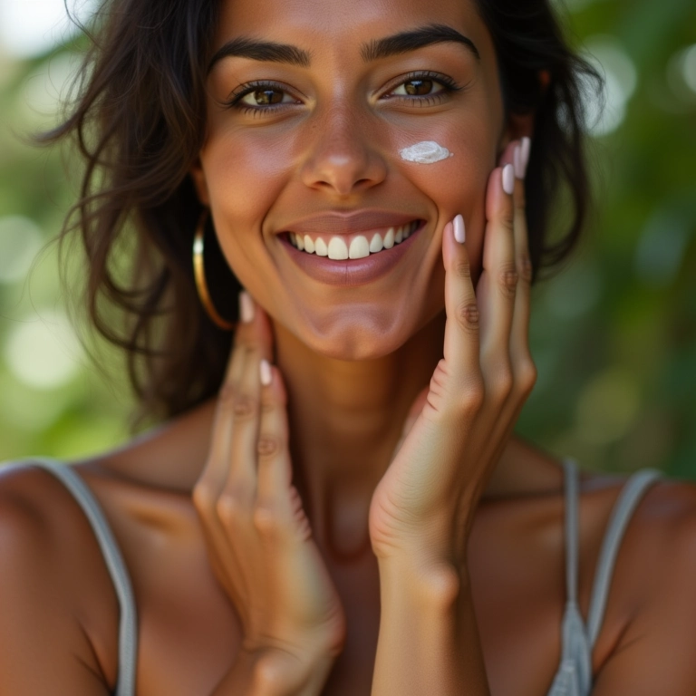Hidratação profunda da pele seca com creme facial.