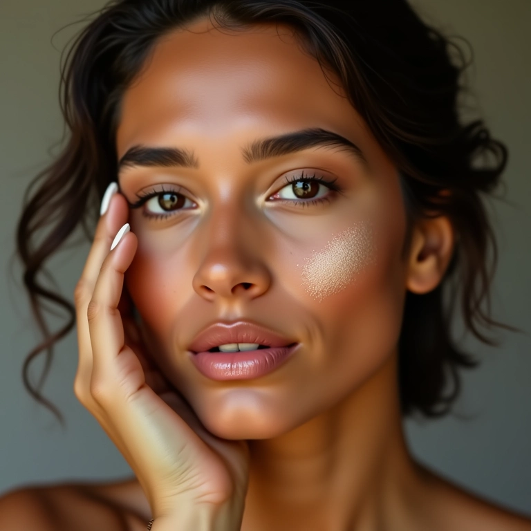 Iluminação estratégica desviando a atenção das espinhas.