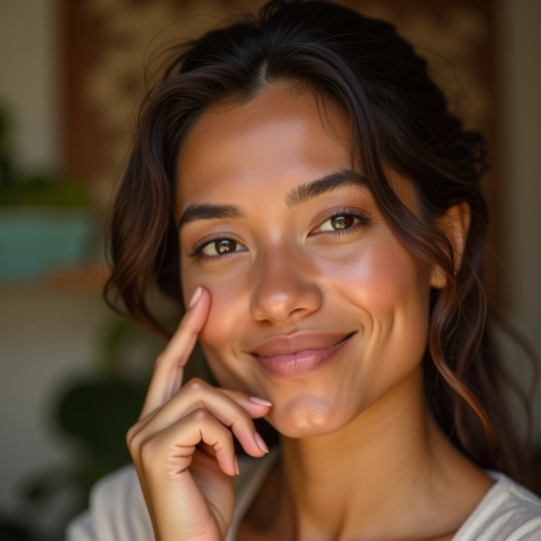 Iluminação natural da pele com CC cream e Vitamina C.