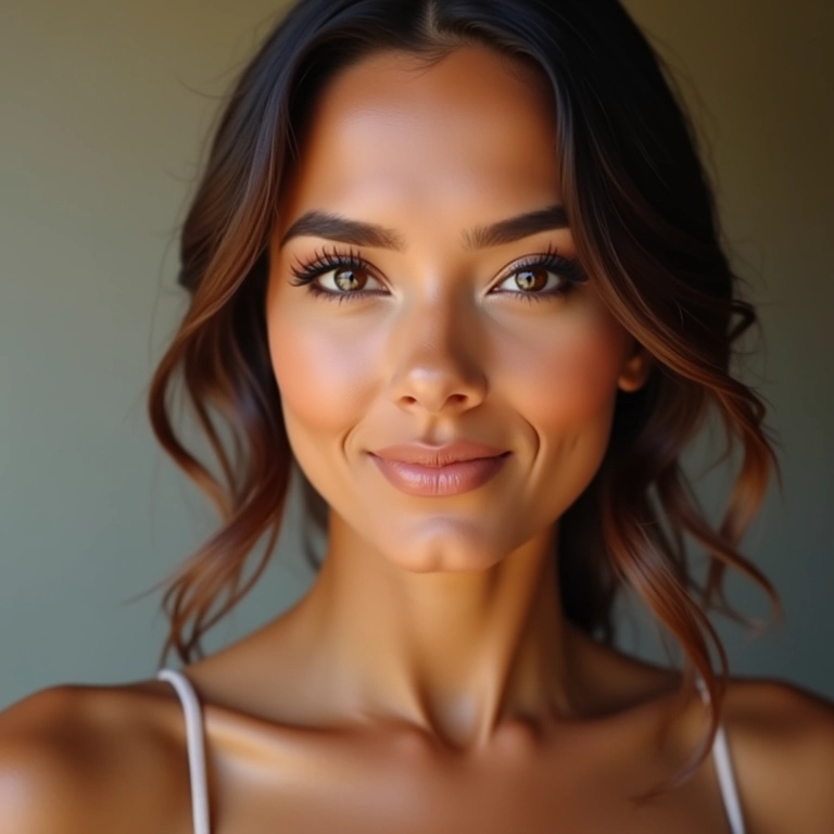 Iluminação no queixo para alongar ou equilibrar o rosto.