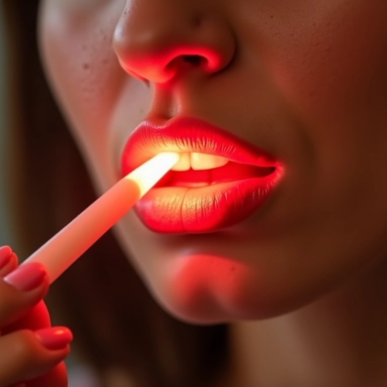 Iluminador labial para um bocão poderoso e radiante.