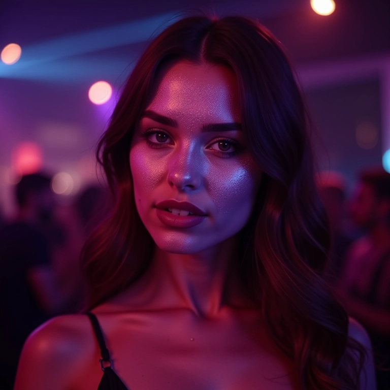 Iluminador marmorizado para uma festa noturna.