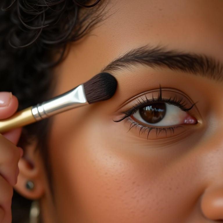 Iluminador no canto interno dos olhos.