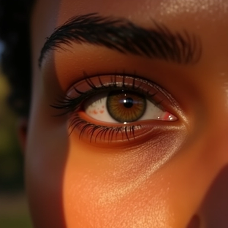 Iluminador no canto interno dos olhos.