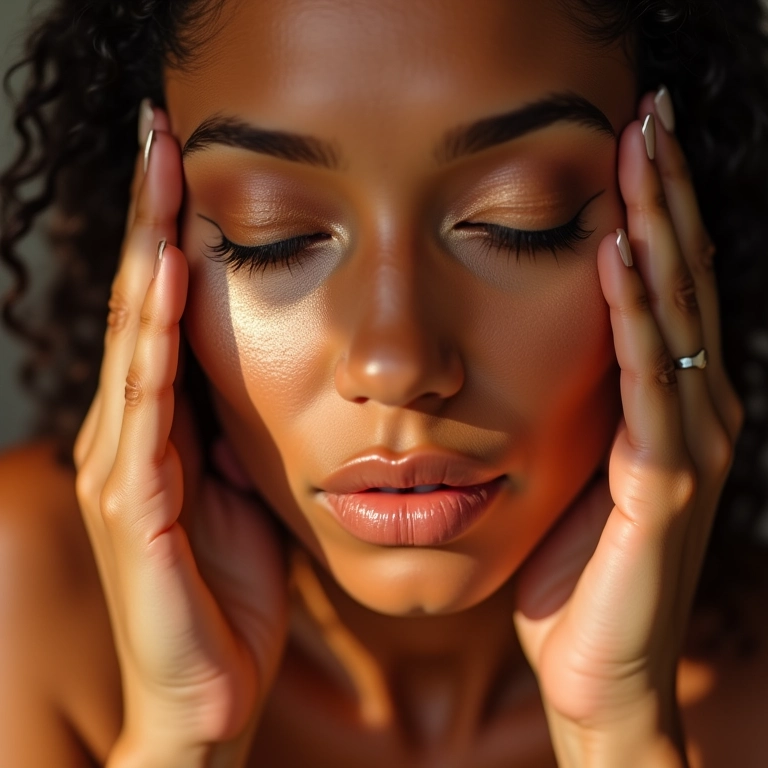 Iluminador no centro da pálpebra móvel.