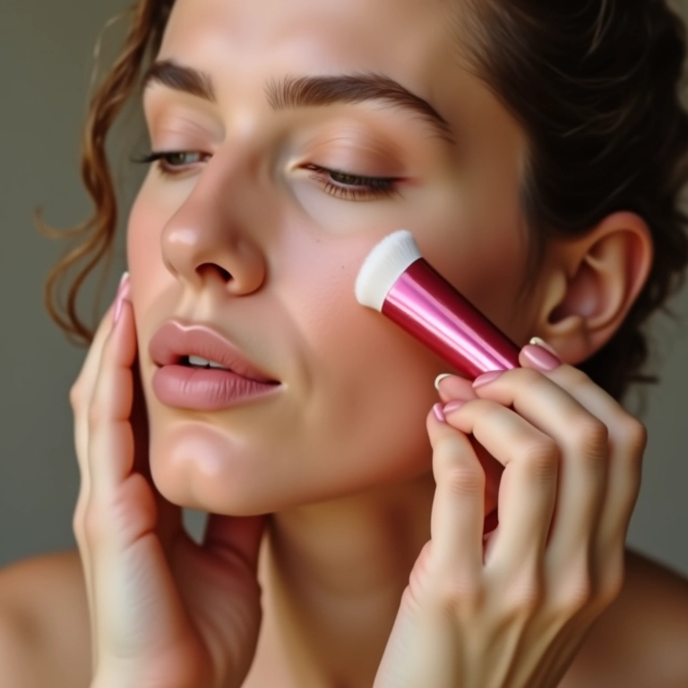 Iluminador rosa claro para pele clara.