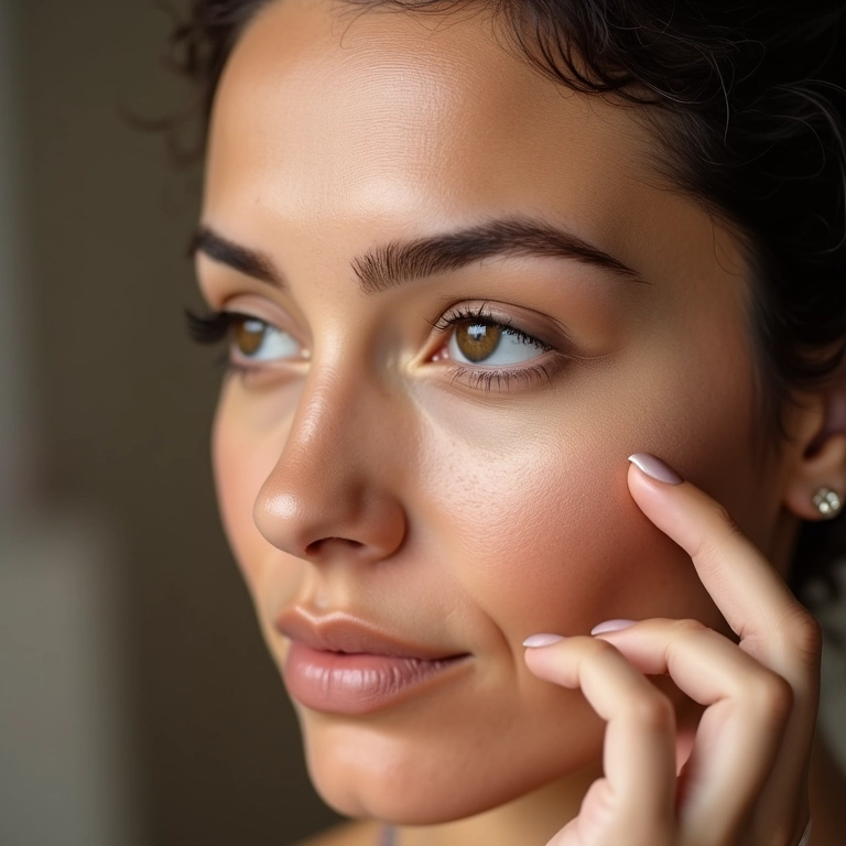 Iluminando a região abaixo dos olhos.