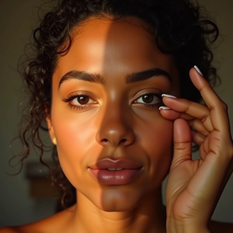 Iluminando o olhar com um toque de iluminador.