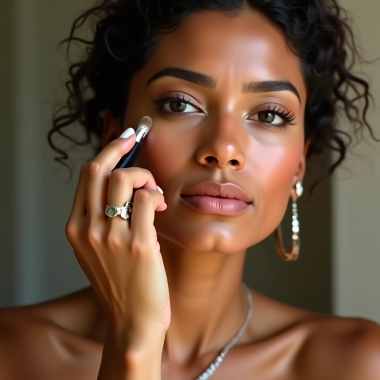 Iluminando os pontos altos do rosto para realçar a beleza natural.