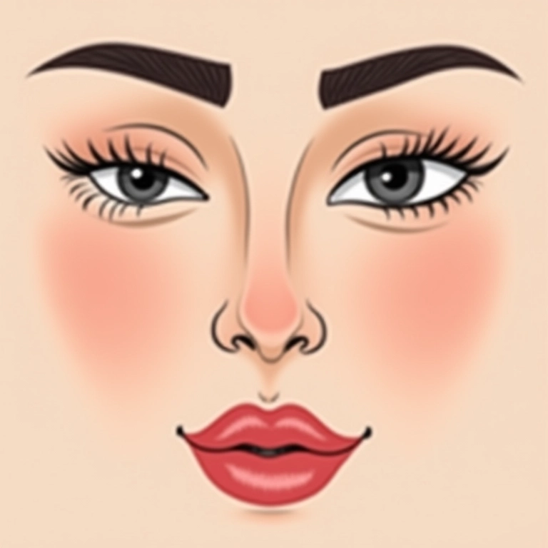 Ilustração de diferentes formatos de rosto para identificar o rosto comprido.