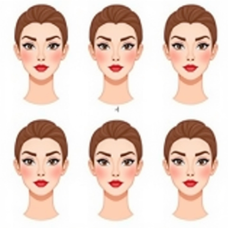 Ilustração passo a passo de contorno facial para afinar o rosto.