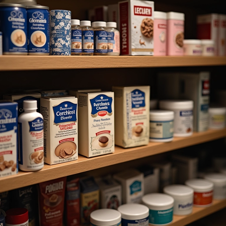 Indicações de marcas de pó para selar corretivo.