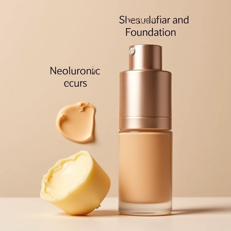 Ingredientes hidratantes da base: ácido hialurônico e manteiga de karité.