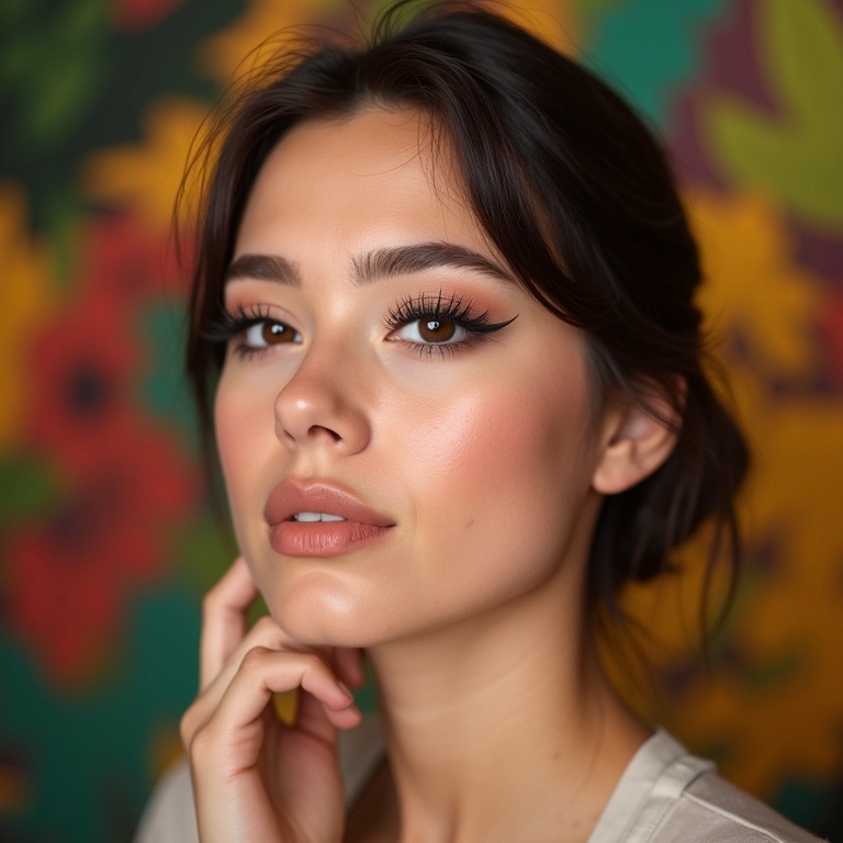 Iniciante aplicando cílios postiços naturais.