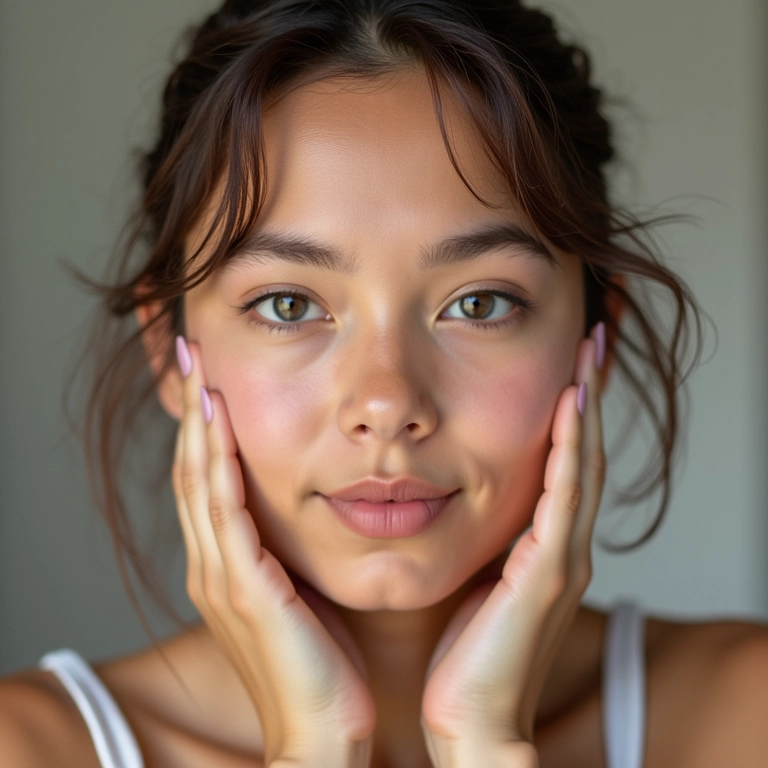 Iniciante aplicando contorno, paleta simples.