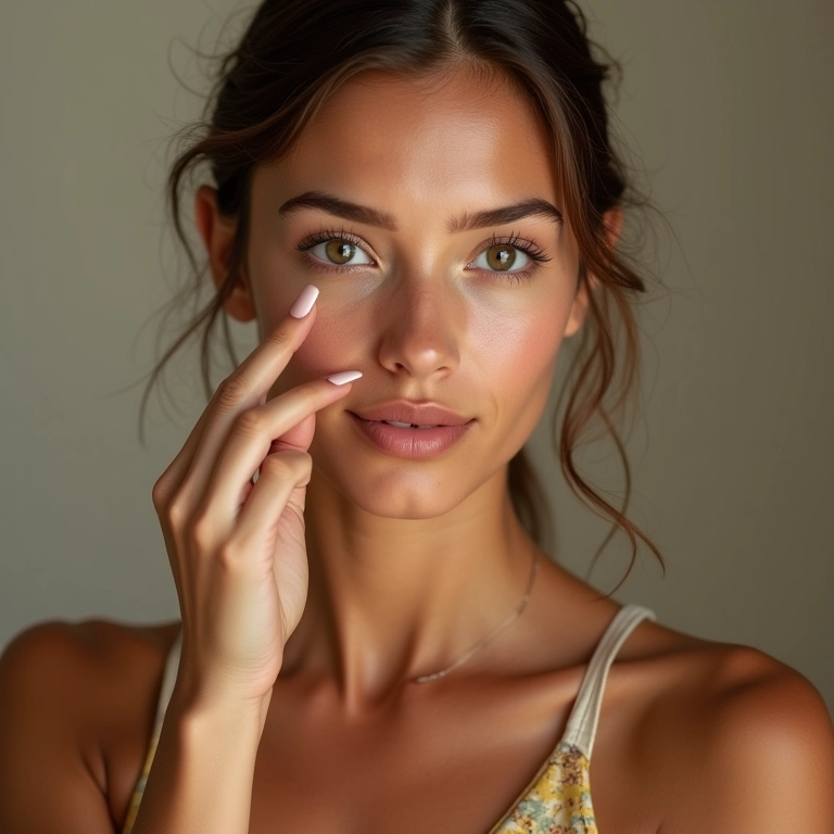 Jovem aplicando base em bastão para iniciantes, tutorial.