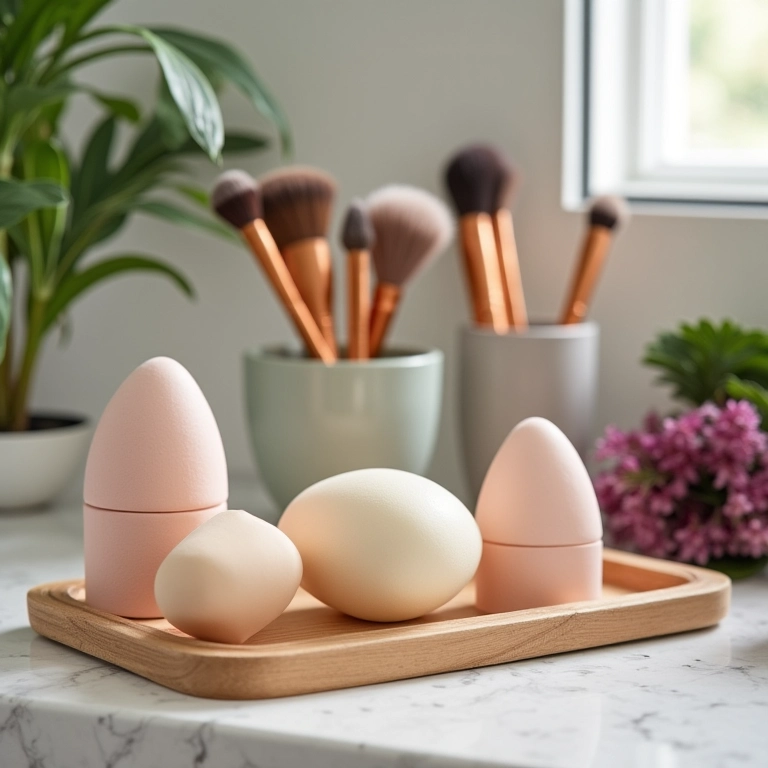 Limpando regularmente pincéis e esponjas.