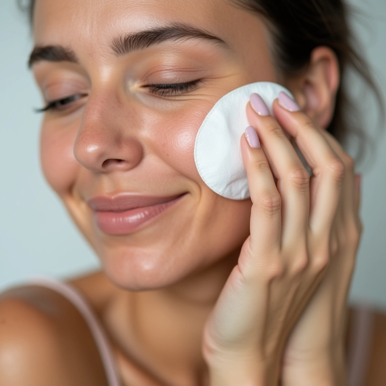 Limpeza da pele mista com água micelar.