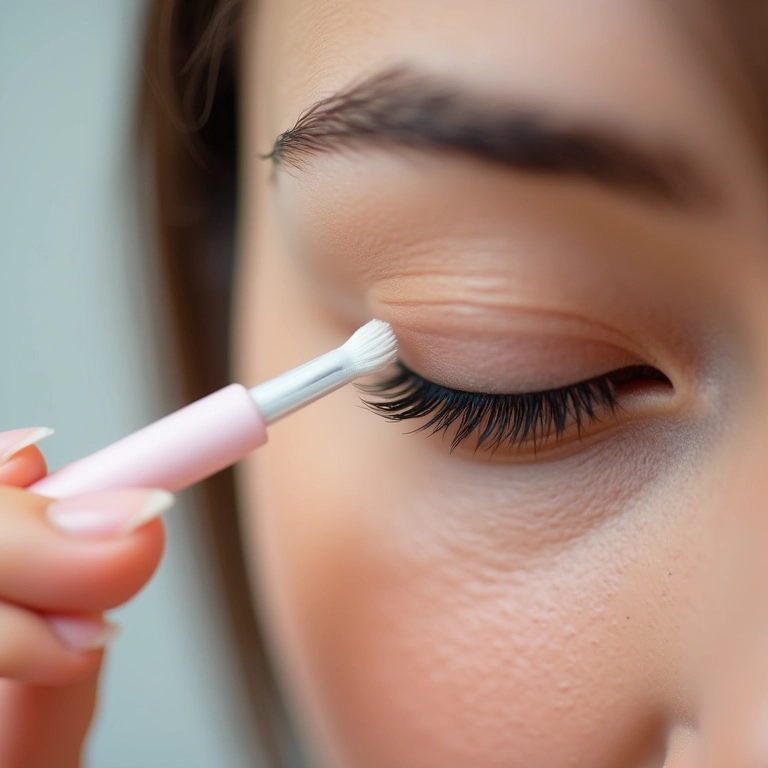 Limpeza de cílios postiços para reutilização.