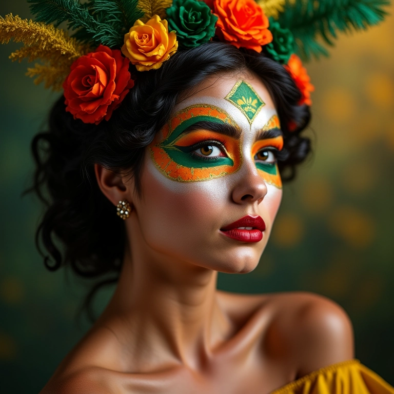 Maquiagem de carnaval inspirada em personagens.
