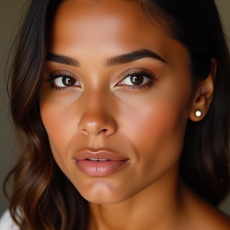 Maquiagem impecável para morenas, realçando a beleza natural.