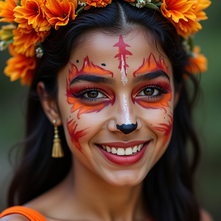 Maquiagem inspirada em personagens juninos.