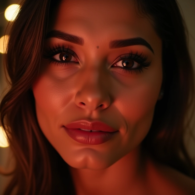 Maquiagem para Natal com cílios postiços.