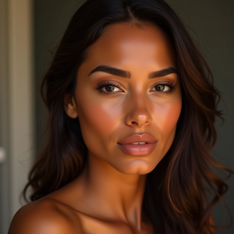 Maquiagem para Natal com pele iluminada.