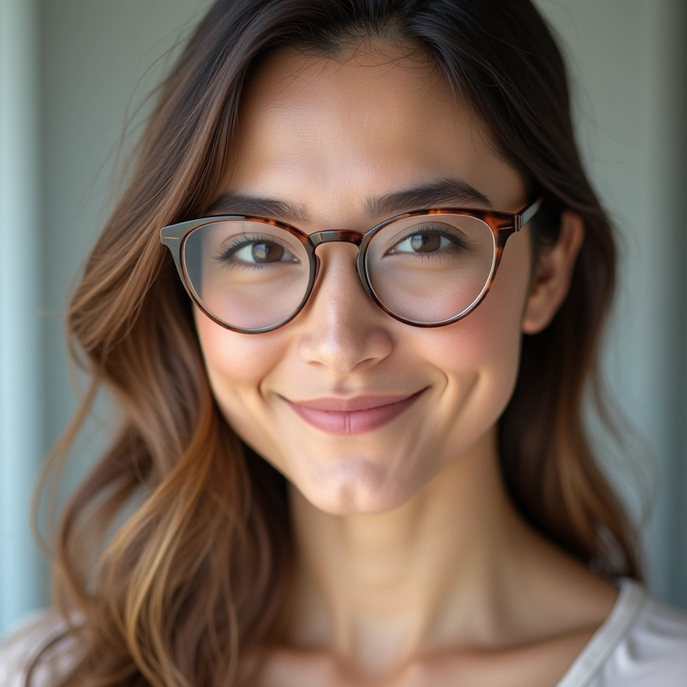 Maquiagem suave para quem tem miopia.