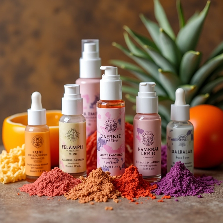 Marcas de iluminador marmorizado em exibição.