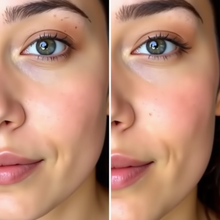 Melhora da textura da pele com a base.