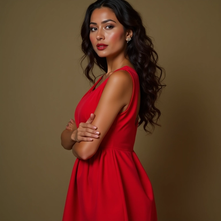 Menos é mais: a importância da simplicidade com vestido vermelho.