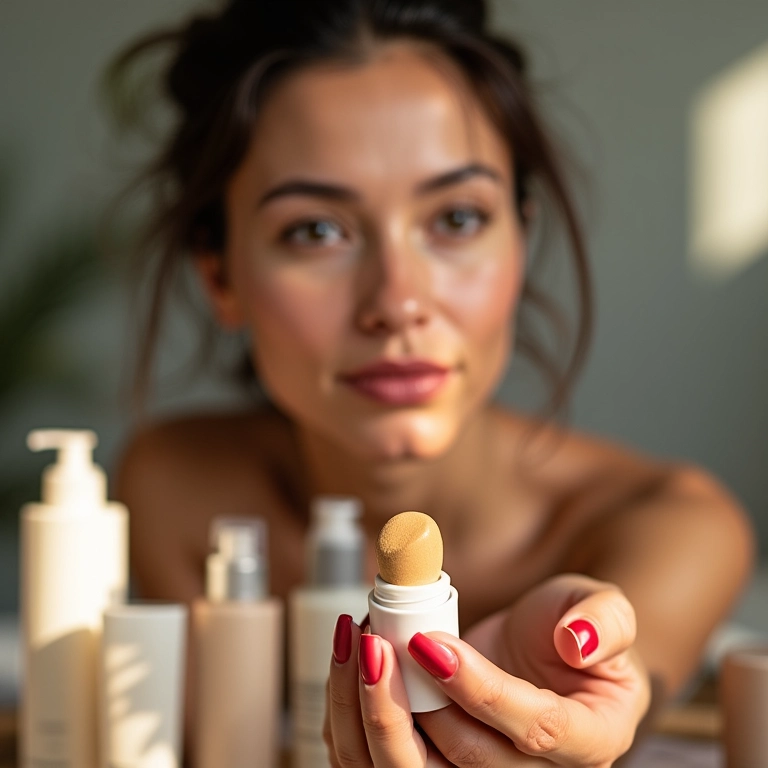 Misturando a base com hidratante facial.