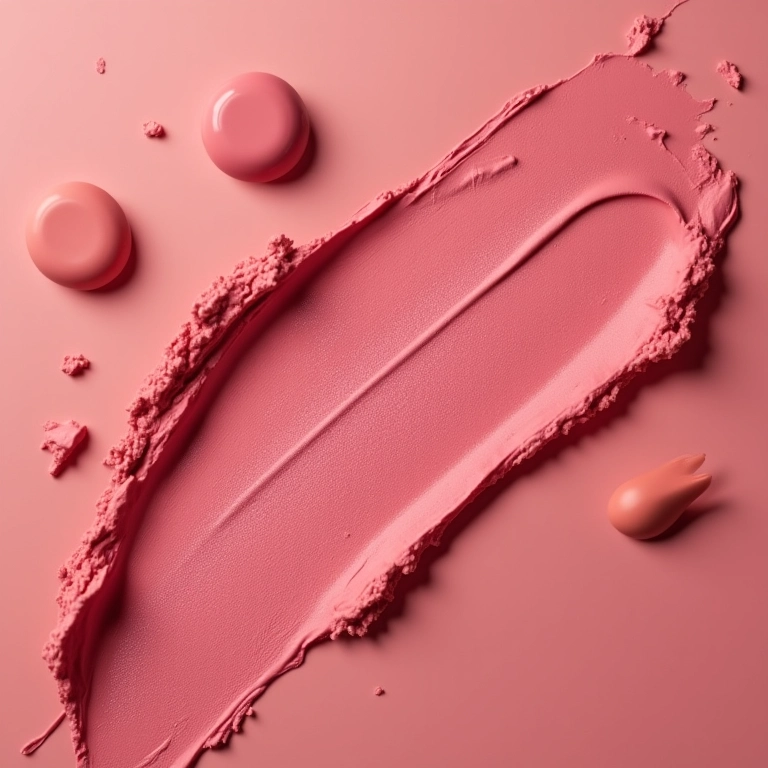 Misturando blush em tinta com outros produtos de maquiagem.