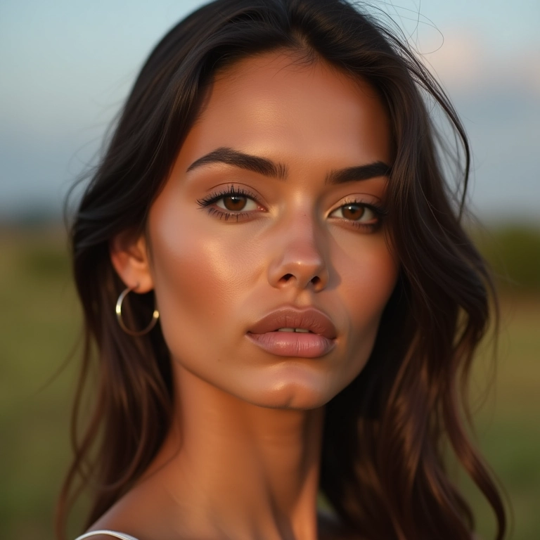 Modelo brasileira com base em gotas de acabamento matte.