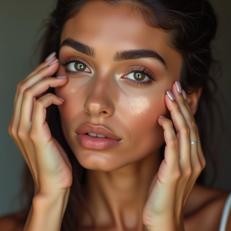 Mulher aplicando base de alta cobertura