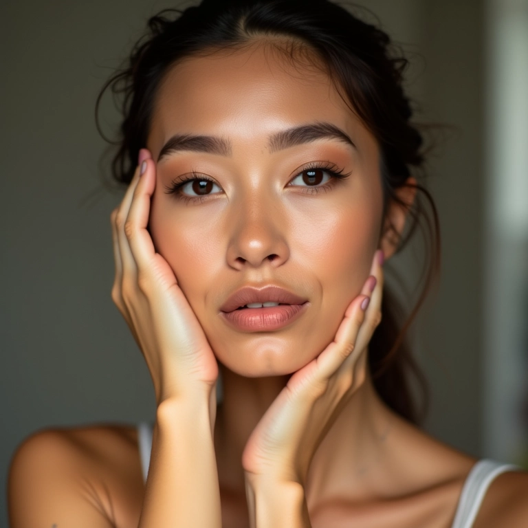 Mulher aplicando base de cobertura leve para o dia a dia.