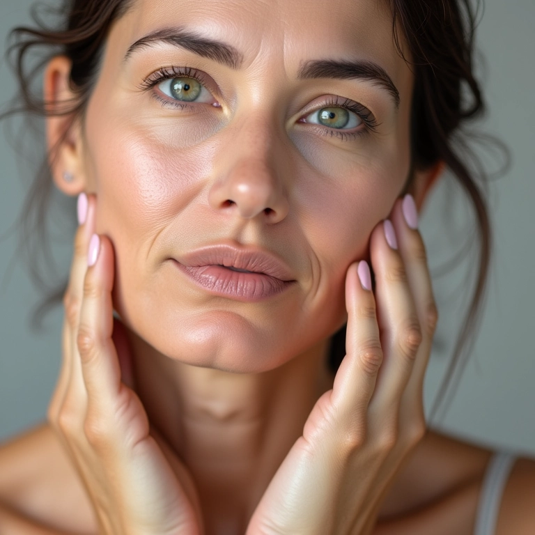 Mulher aplicando base em stick para cobertura precisa.