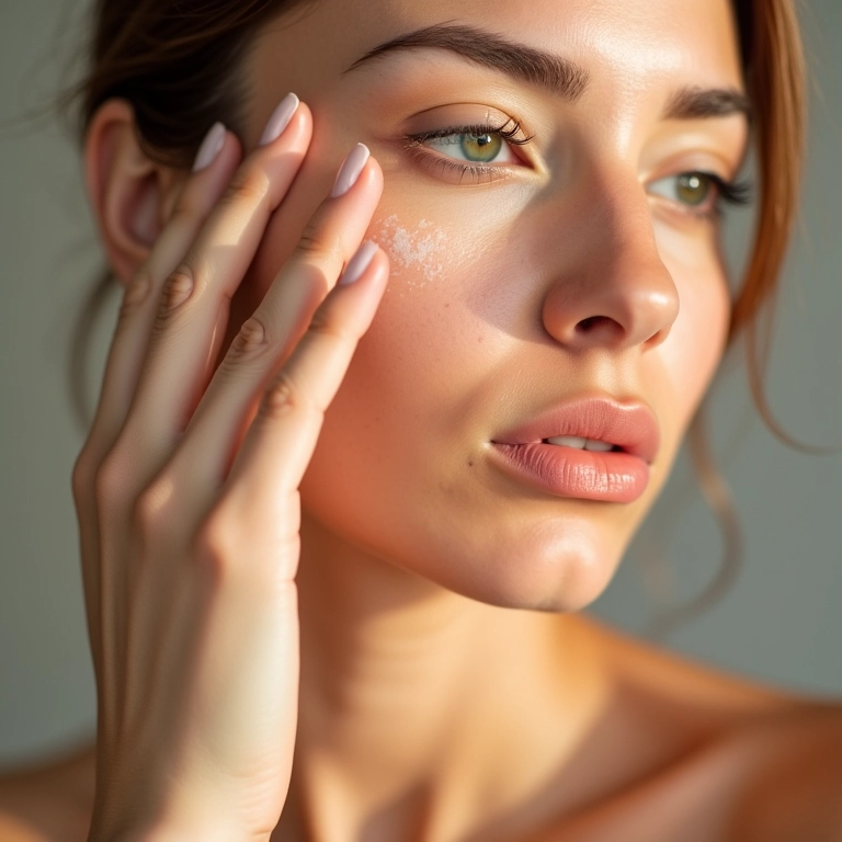 Mulher aplicando BB cream matte para uma pele perfeita.