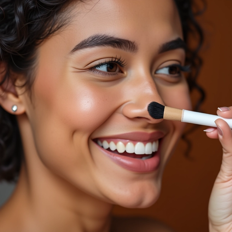 Mulher aplicando corretivo em gel para uma pele impecável.